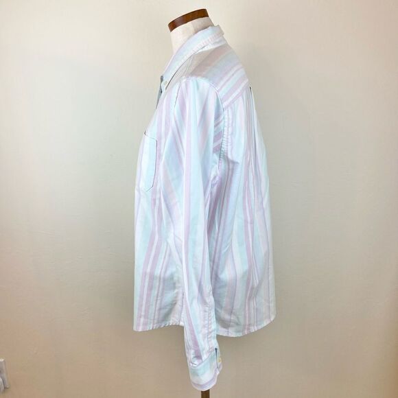 L.L. Bean Sunwashed Pastel Striped Button Down Shirt - Picture 4 of 6
